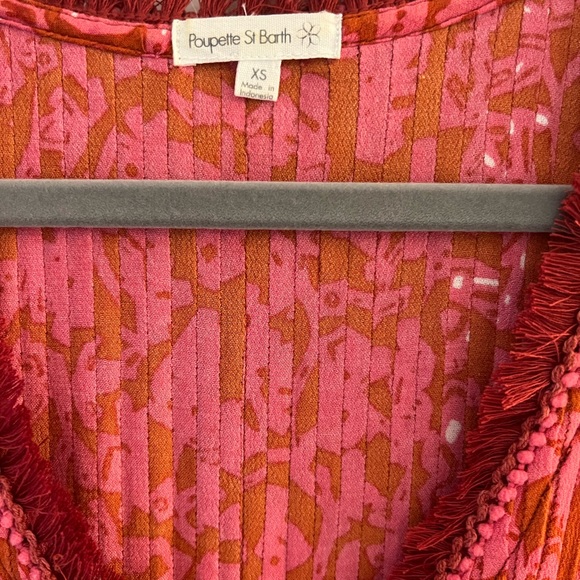 Poupette St. Barth Mila Mini Dress, XS, Orange Egypt print - Picture 2 of 3